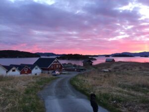 Solnedgang fra klubbhuset